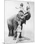 Girls Free Ride on Elephant-null-Mounted Premium Giclee Print