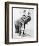 Girls Free Ride on Elephant-null-Framed Art Print