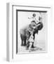 Girls Free Ride on Elephant-null-Framed Art Print