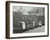 Girls Gardening and Reading in a Roof Top Garden, White Lion Street School, London, 1912-null-Framed Photographic Print