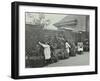 Girls Gardening and Reading in a Roof Top Garden, White Lion Street School, London, 1912-null-Framed Photographic Print