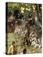 Girls Gathering Blossoms, Valdemosa, Majorca-John Singer Sargent-Stretched Canvas