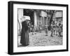 Girls Gathering in the Courtyard of the Mission, Nuns Nearby-null-Framed Photographic Print