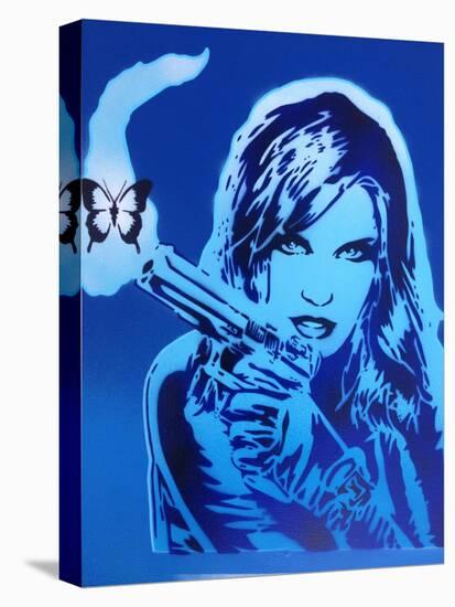 Girls Guns and Butterflies-Abstract Graffiti-Stretched Canvas