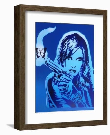 Girls Guns and Butterflies-Abstract Graffiti-Framed Giclee Print