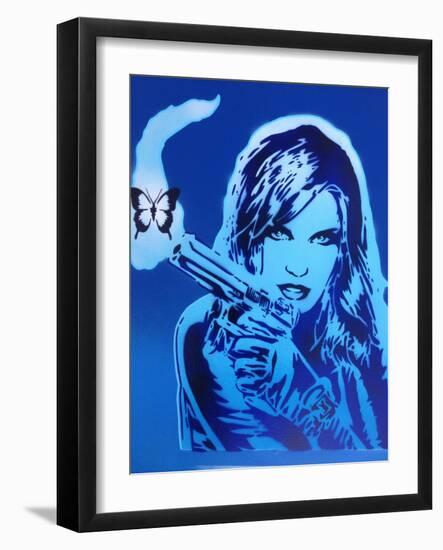 Girls Guns and Butterflies-Abstract Graffiti-Framed Giclee Print