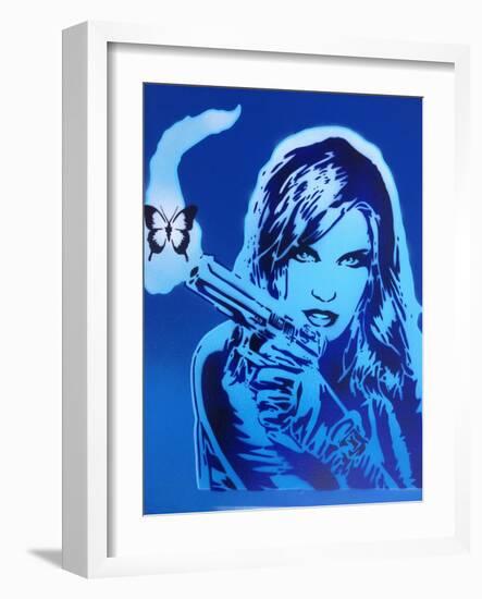 Girls Guns and Butterflies-Abstract Graffiti-Framed Giclee Print