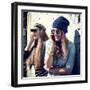 Girls Having Fun Together Outdoors and Calling Smart Phone-khorzhevska-Framed Photographic Print