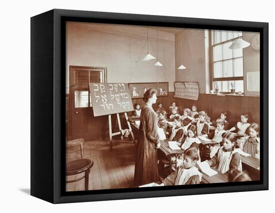 Girls Hebrew Reading Lesson, Jews Free School, Stepney, London, 1908-null-Framed Stretched Canvas