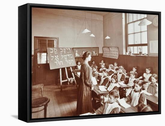 Girls Hebrew Reading Lesson, Jews Free School, Stepney, London, 1908-null-Framed Stretched Canvas