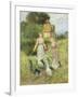 Girls Herding Geese-Henry John Yeend King-Framed Giclee Print