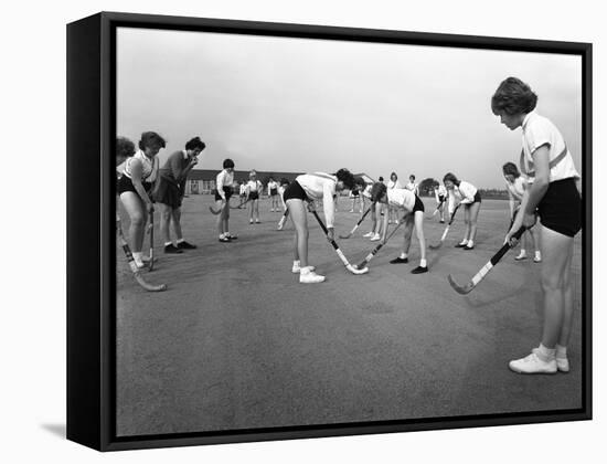 Girls Hockey Match, Airedale School, Castleford, West Yorkshire, 1962-Michael Walters-Framed Stretched Canvas