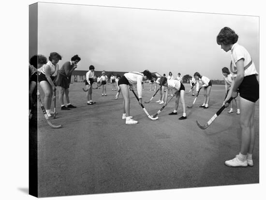 Girls Hockey Match, Airedale School, Castleford, West Yorkshire, 1962-Michael Walters-Stretched Canvas