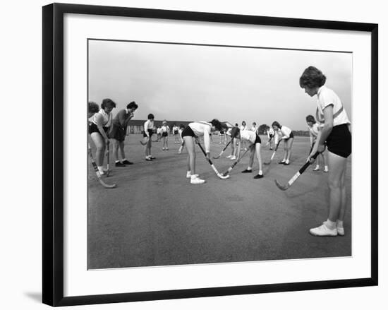 Girls Hockey Match, Airedale School, Castleford, West Yorkshire, 1962-Michael Walters-Framed Photographic Print