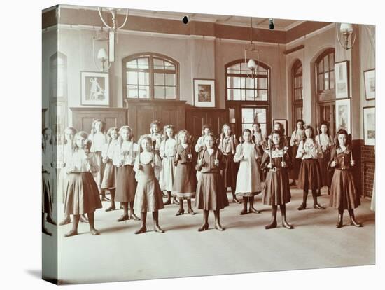 Girls Holding Indian Clubs, Cromer Street School/ Argyle School, St Pancras, London, 1906-null-Stretched Canvas