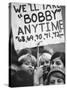 Girls Holding Up Sign For Robert F. Kennedy During Campaign-Bill Eppridge-Stretched Canvas