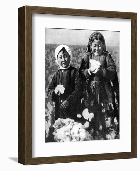 Girls in a Cotton Field, Kazakhstan, 1936-null-Framed Giclee Print