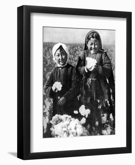 Girls in a Cotton Field, Kazakhstan, 1936-null-Framed Giclee Print