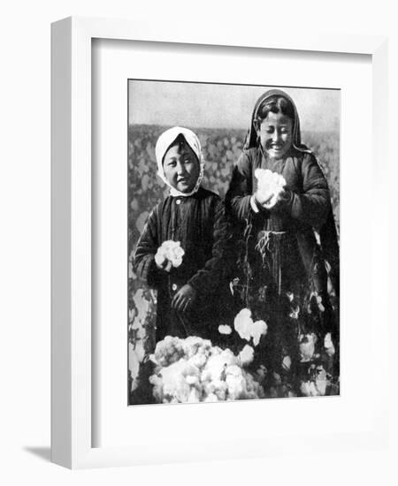 Girls in a Cotton Field, Kazakhstan, 1936-null-Framed Giclee Print