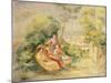 Girls in a Garden; Fillettes Dans Un Jardin, C. 1895-Pierre-Auguste Renoir-Mounted Giclee Print