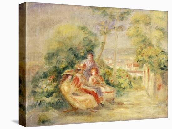 Girls in a Garden; Fillettes Dans Un Jardin, C. 1895-Pierre-Auguste Renoir-Stretched Canvas