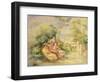 Girls in a Garden; Fillettes Dans Un Jardin, C. 1895-Pierre-Auguste Renoir-Framed Giclee Print