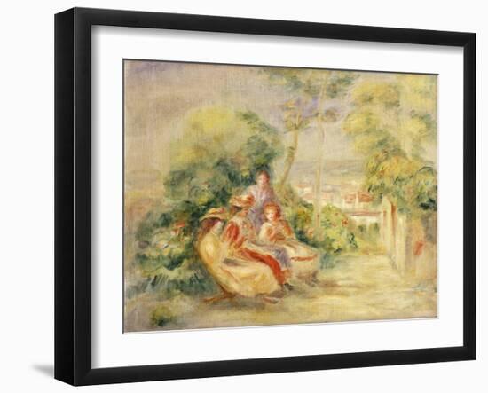 Girls in a Garden; Fillettes Dans Un Jardin, C. 1895-Pierre-Auguste Renoir-Framed Giclee Print