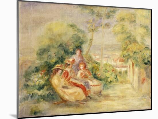 Girls in a Garden; Fillettes Dans Un Jardin, C. 1895-Pierre-Auguste Renoir-Mounted Giclee Print