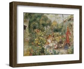 Girls in a Garden in Montmartre; Fillettes Dans Un Jardin a Montmartre, C.1893-5-Pierre-Auguste Renoir-Framed Giclee Print