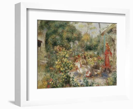 Girls in a Garden in Montmartre; Fillettes Dans Un Jardin a Montmartre, C.1893-5-Pierre-Auguste Renoir-Framed Giclee Print