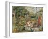 Girls in a Garden in Montmartre-Pierre-Auguste Renoir-Framed Giclee Print