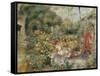 Girls in a Garden in Montmartre-Pierre-Auguste Renoir-Framed Stretched Canvas