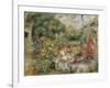 Girls in a Garden in Montmartre-Pierre-Auguste Renoir-Framed Giclee Print