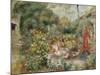 Girls in a Garden in Montmartre-Pierre-Auguste Renoir-Mounted Giclee Print