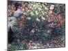 Girls in a Solid Mass of Dahlias, 1875-Claude Monet-Mounted Giclee Print