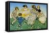 Girls in Circle - Ring around the Rosie-Jesse Willcox Smith-Framed Stretched Canvas