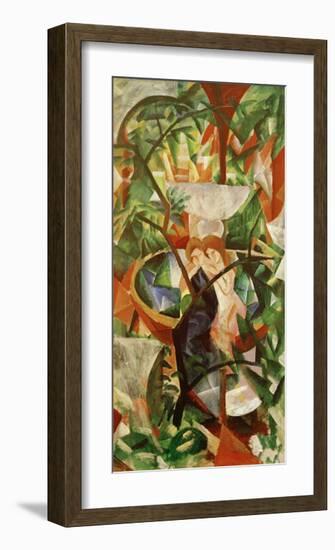 Girls in front of a Fountain-Auguste Macke-Framed Giclee Print