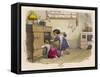 Girls in German Kitchen-null-Framed Stretched Canvas