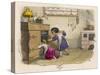 Girls in German Kitchen-null-Stretched Canvas