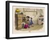 Girls in German Kitchen-null-Framed Art Print