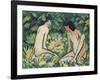 Girls in the Open Air (Pastel on Canvas)-Otto Muller or Mueller-Framed Giclee Print