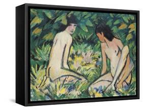 Girls in the Open Air (Pastel on Canvas)-Otto Muller or Mueller-Framed Stretched Canvas