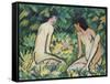 Girls in the Open Air (Pastel on Canvas)-Otto Muller or Mueller-Framed Stretched Canvas