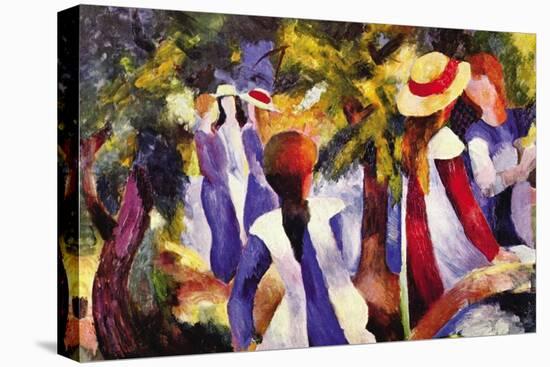 Girls In The Open-Auguste Macke-Stretched Canvas