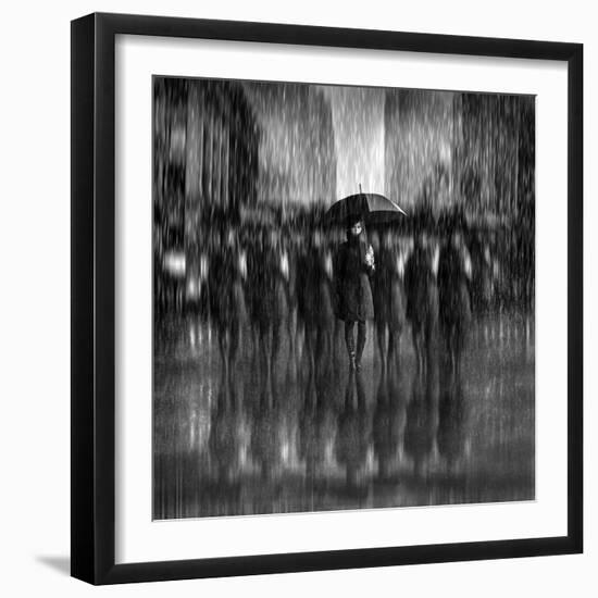 Girls in the Rain-Antonyus Bunjamin (Abe)-Framed Photographic Print