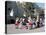 Girls in Traditional Local Dress Dancing in Square at Yanque Village, Colca Canyon, Peru-Tony Waltham-Stretched Canvas