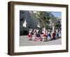 Girls in Traditional Local Dress Dancing in Square at Yanque Village, Colca Canyon, Peru-Tony Waltham-Framed Photographic Print