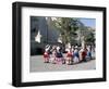 Girls in Traditional Local Dress Dancing in Square at Yanque Village, Colca Canyon, Peru-Tony Waltham-Framed Photographic Print