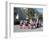 Girls in Traditional Local Dress Dancing in Square at Yanque Village, Colca Canyon, Peru-Tony Waltham-Framed Photographic Print