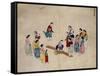 Girls Jumping on a See-Saw-Kim Junkeun-Framed Stretched Canvas